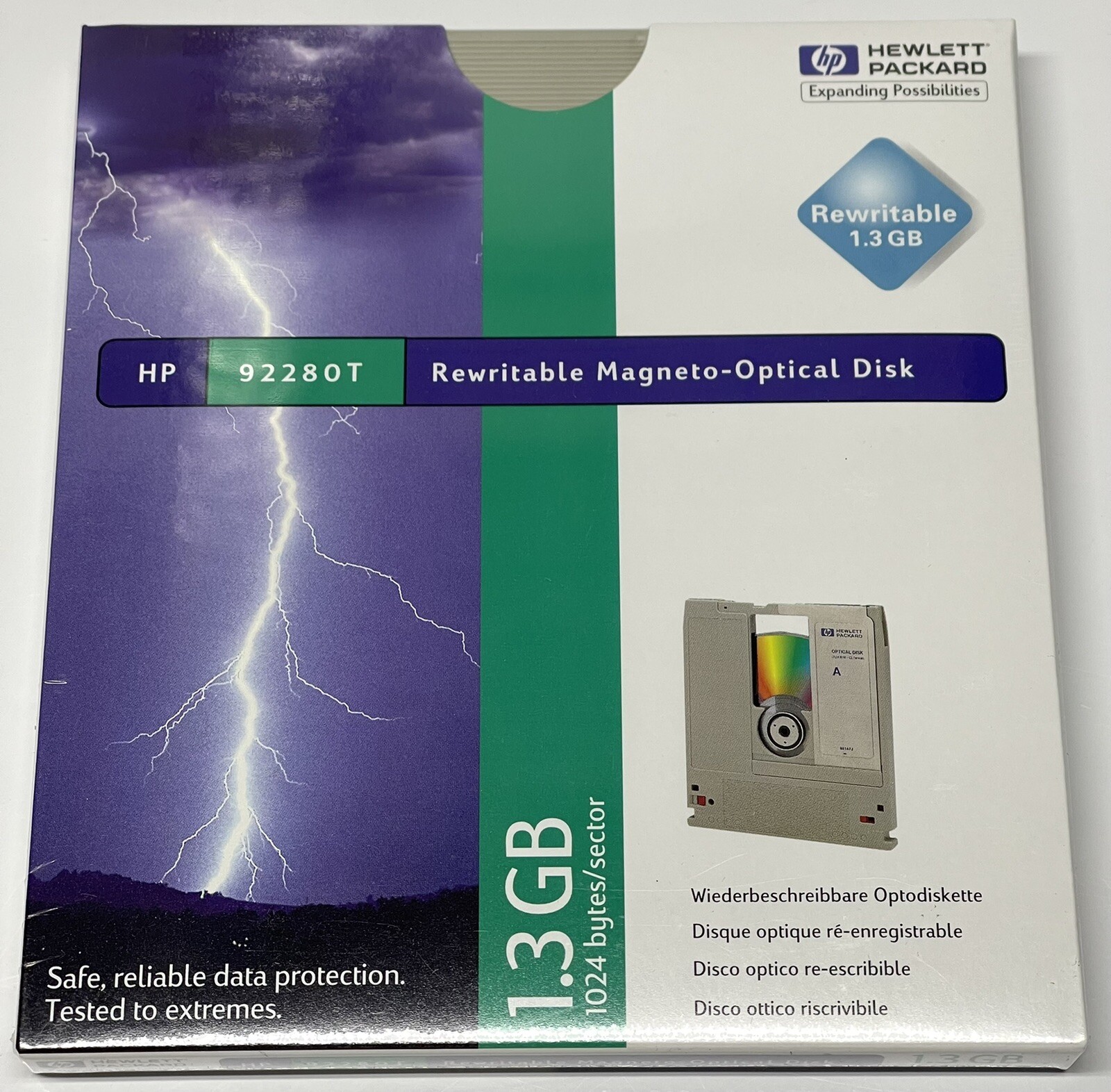 HP Rewritable Optical Disk 1.3 GB Magneto-Optical New Sealed