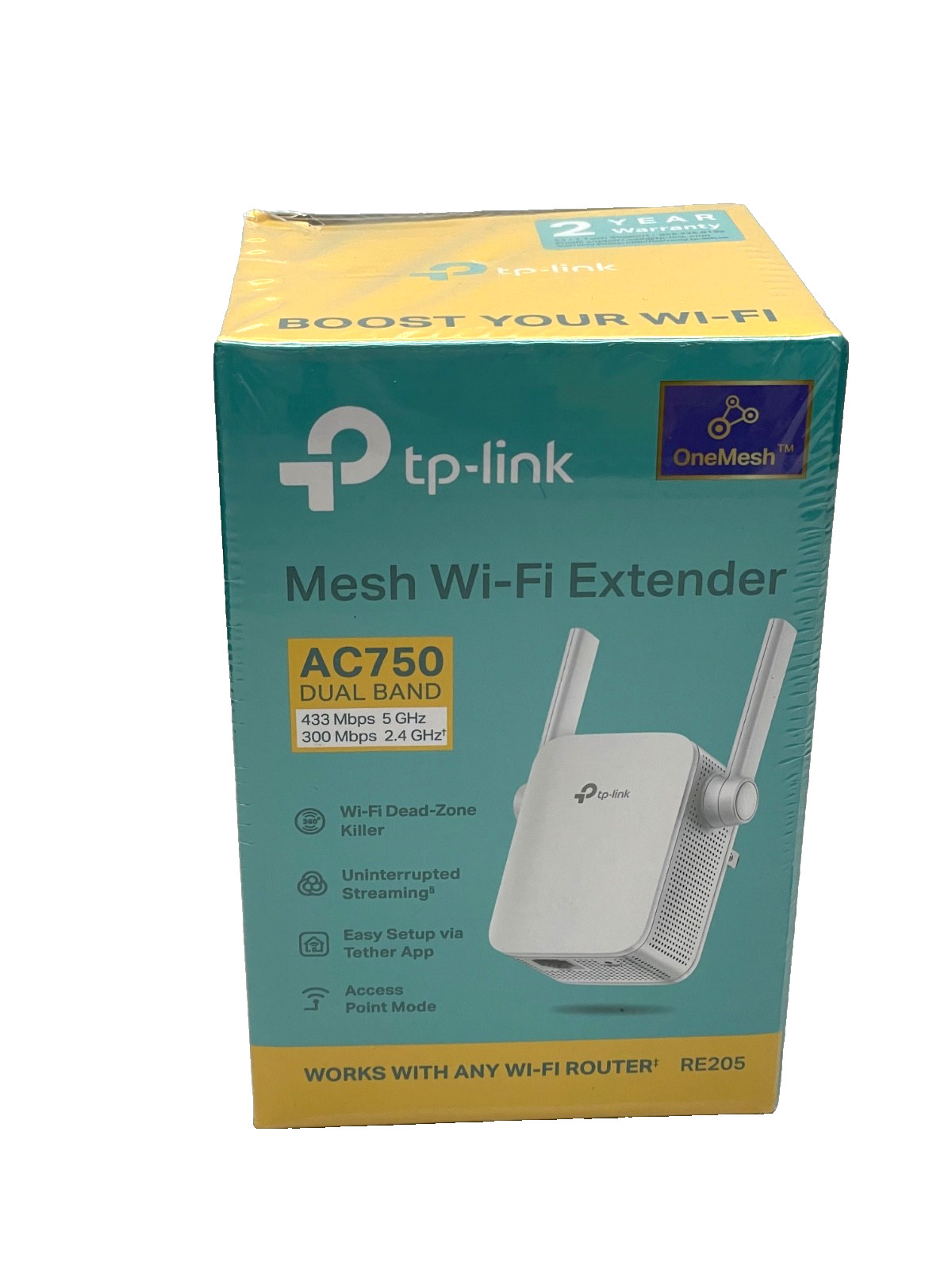 TP-LINK RE205 MESH WI-FI EXTENDER AC750 DUAL BAND UNIVERSAL COMPATIBILITY NIB
