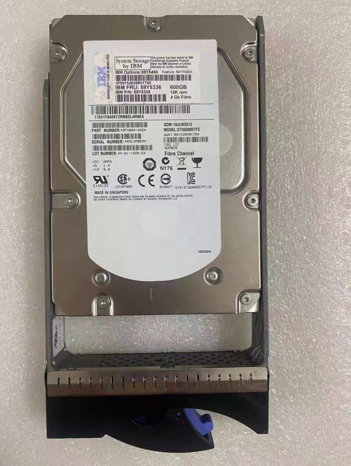 IBM 59Y5338 59Y5460 59Y5322 59Y5336 600GB 15K 4G 3.5" FC-AL HARD DRIVE NEW