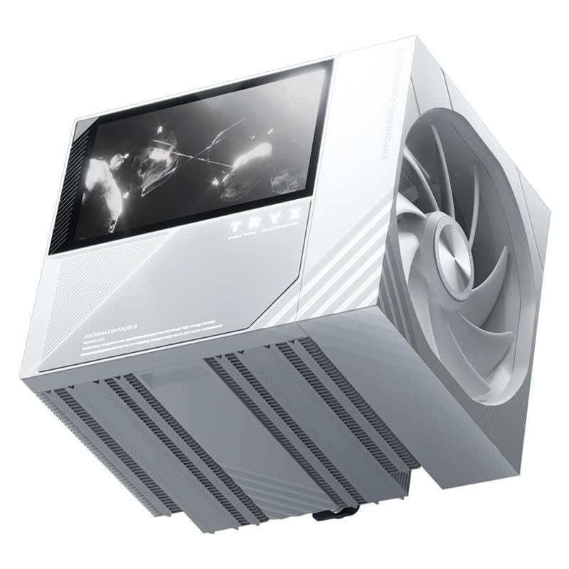 TRYX TURRIS T620 CPU Air Cooler 5.0" IPS Customizable Screen (White)