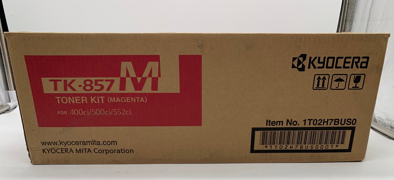 Genuine Kyocera TK-857M (1T02H7BUS0) Magenta Toner Cartridge Kit, OEM