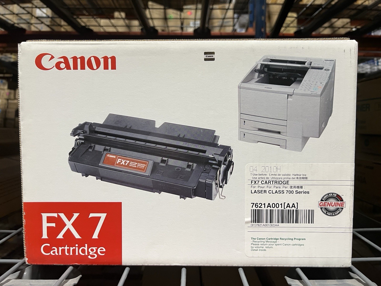 Canon FX-7 Black Toner Cartridge OEM GENUINE 7621A001 - Open/Worn Box