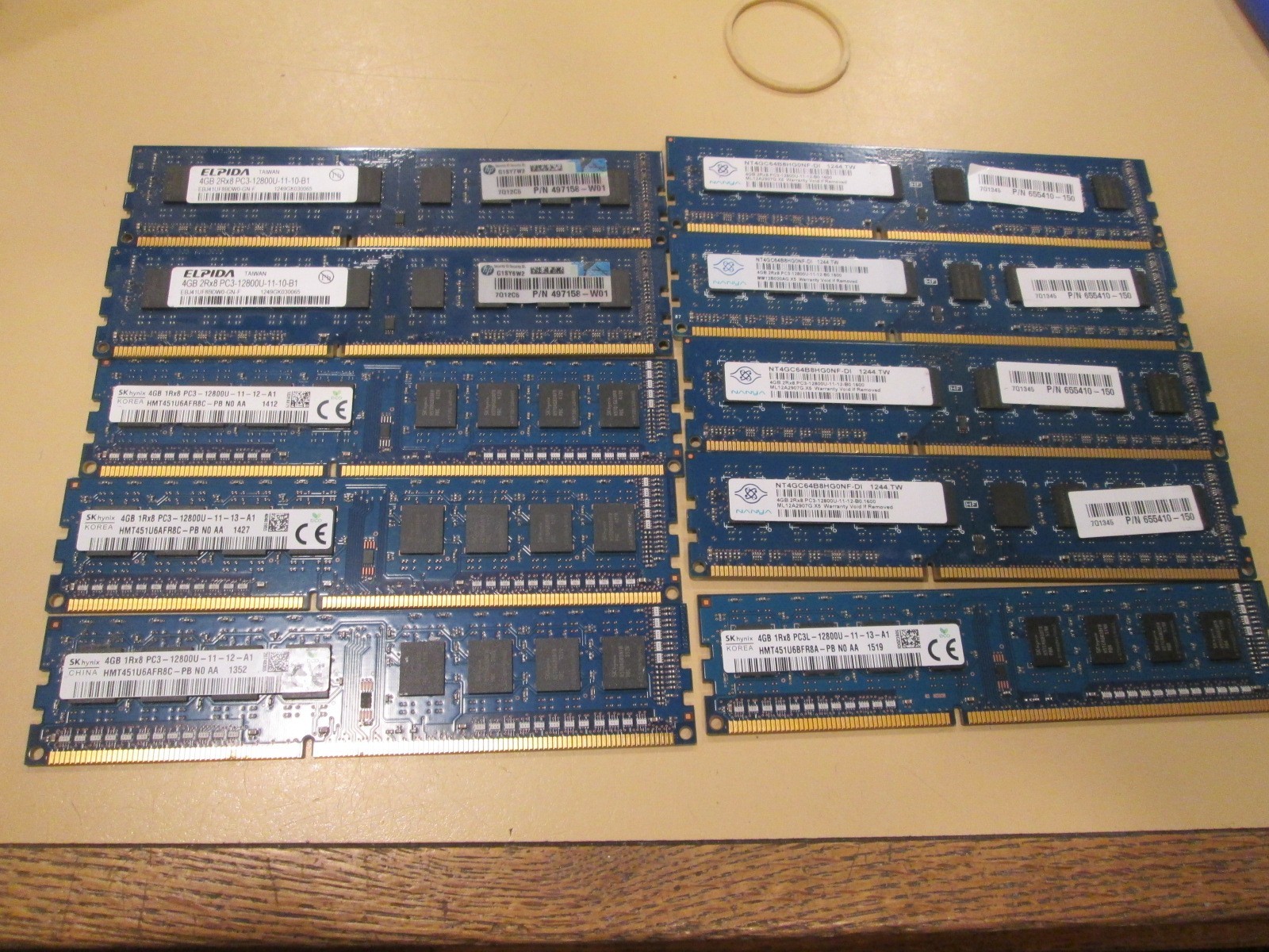 Qty 10 4GB PC3-12800U Desktop RAM Memory 40GB