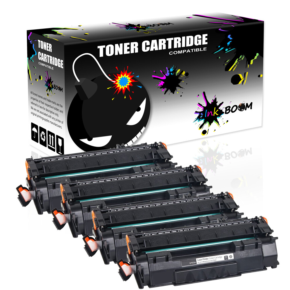 4 Black Toner Cartridges replace for HP Q7553A 53A LaserJet P2014 Series Printer