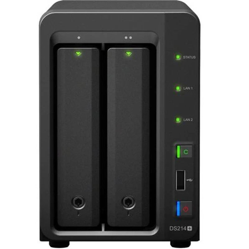 Synology DiskStation DS214+ 2-Bay NAS Empty Enclosure Diskless + Power Supply eSATA