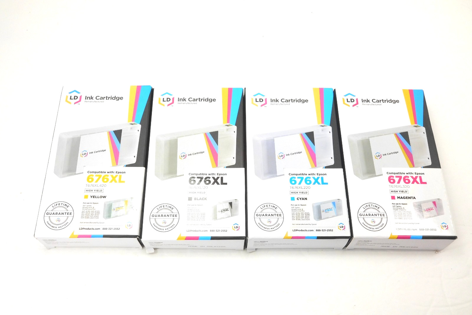LD HY Ink Cartridge for Epson 676XL 4PK: T676XL120 T676XL220 T676XL320 T676XL420