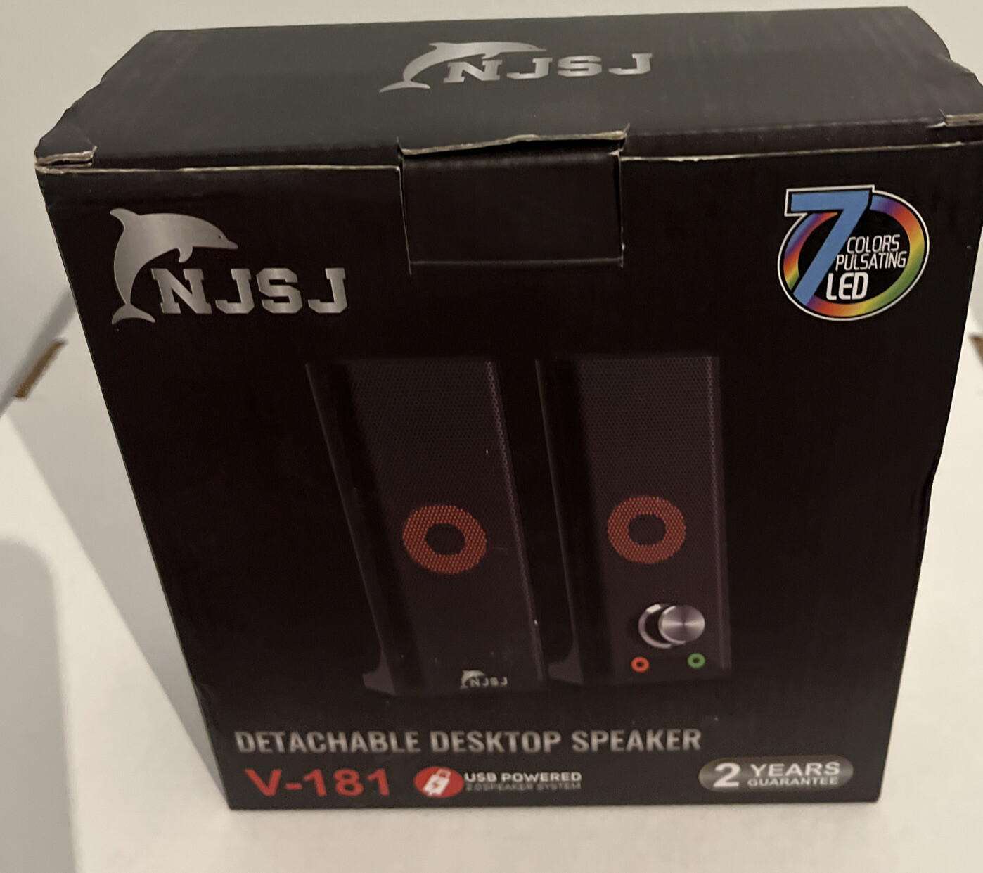 NJSJ detachable desktop speaker Colorful Led Lights, Microphone Port