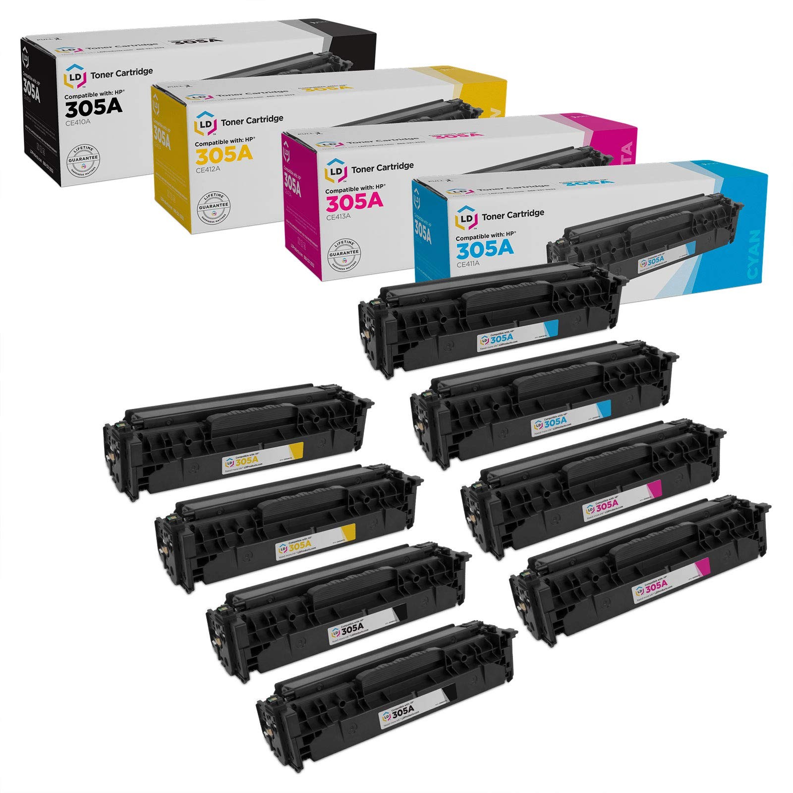 LD Replacement Replacements Fits for HP 305A 2 Black 2 Cyan 2 Magenta 2 Yellow