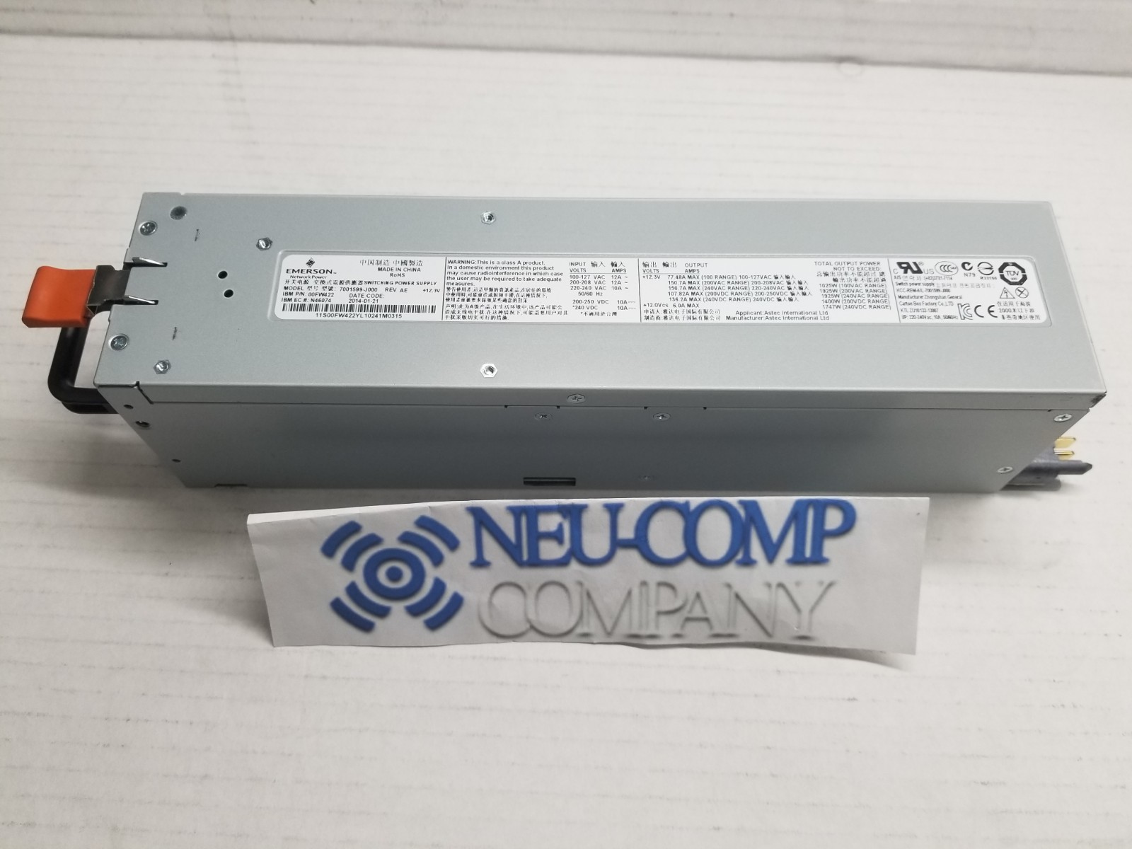 IBM 1925W AC Power Supply 5532 00FW422 00E7185 00E7237 00E8277 00J0439 01KL211 