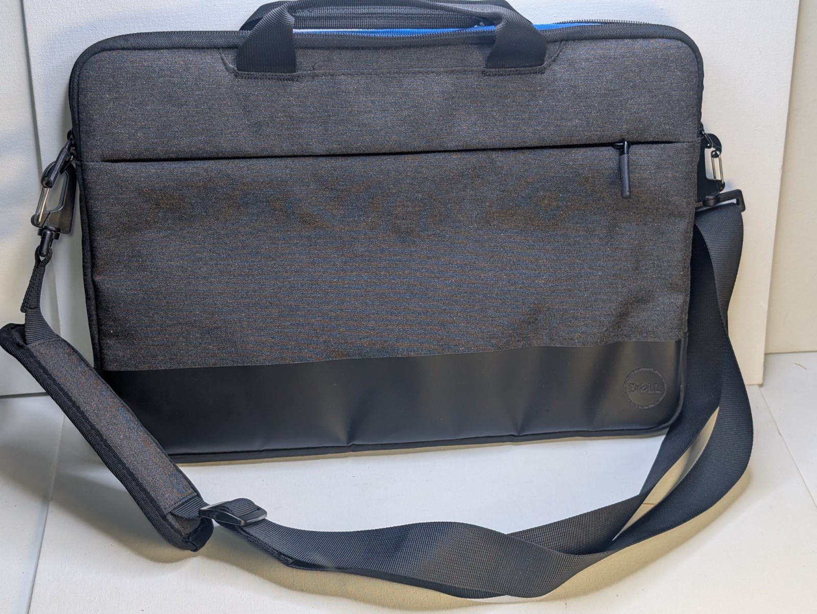 Dell Padded Laptop Briefcase Black Gray Blue LiningShoulder Strap