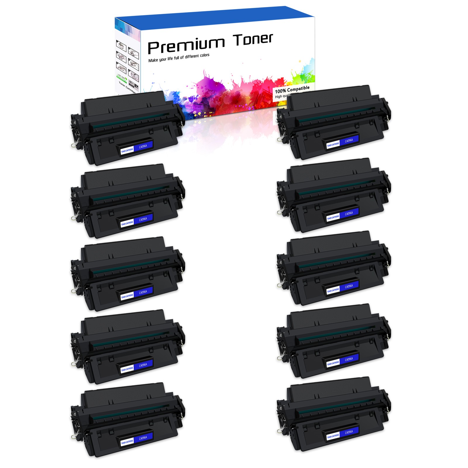 10PK C4096A 96A Toner Cartridge Compatible For HP LaserJet 2200dse 2200dn 2100xi
