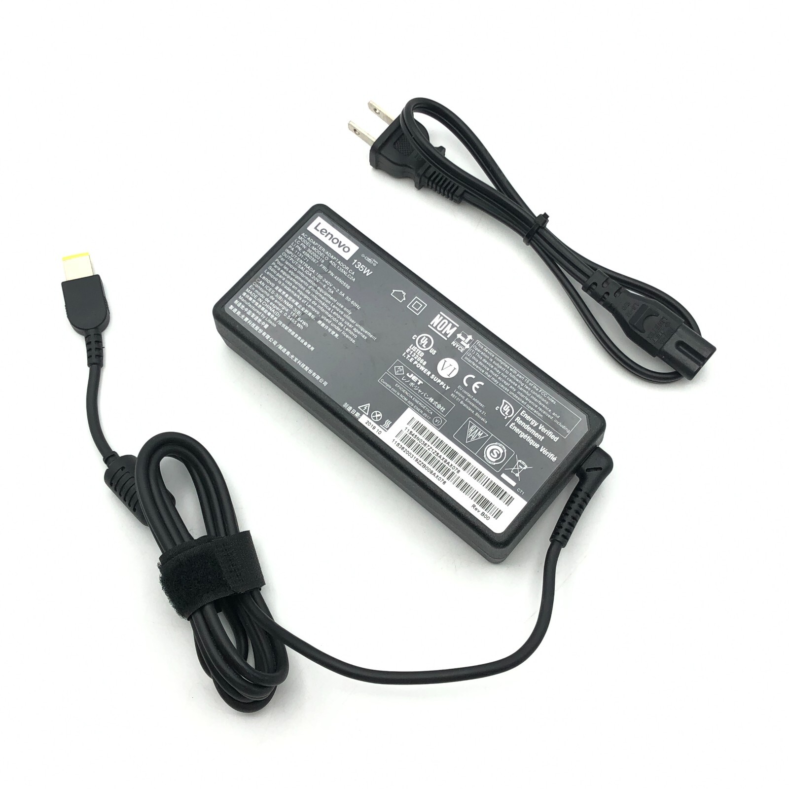 Genuine Lenovo 45N0058 AC Power Supply Adapter 135W OEM Round + Slim Tip w/PC