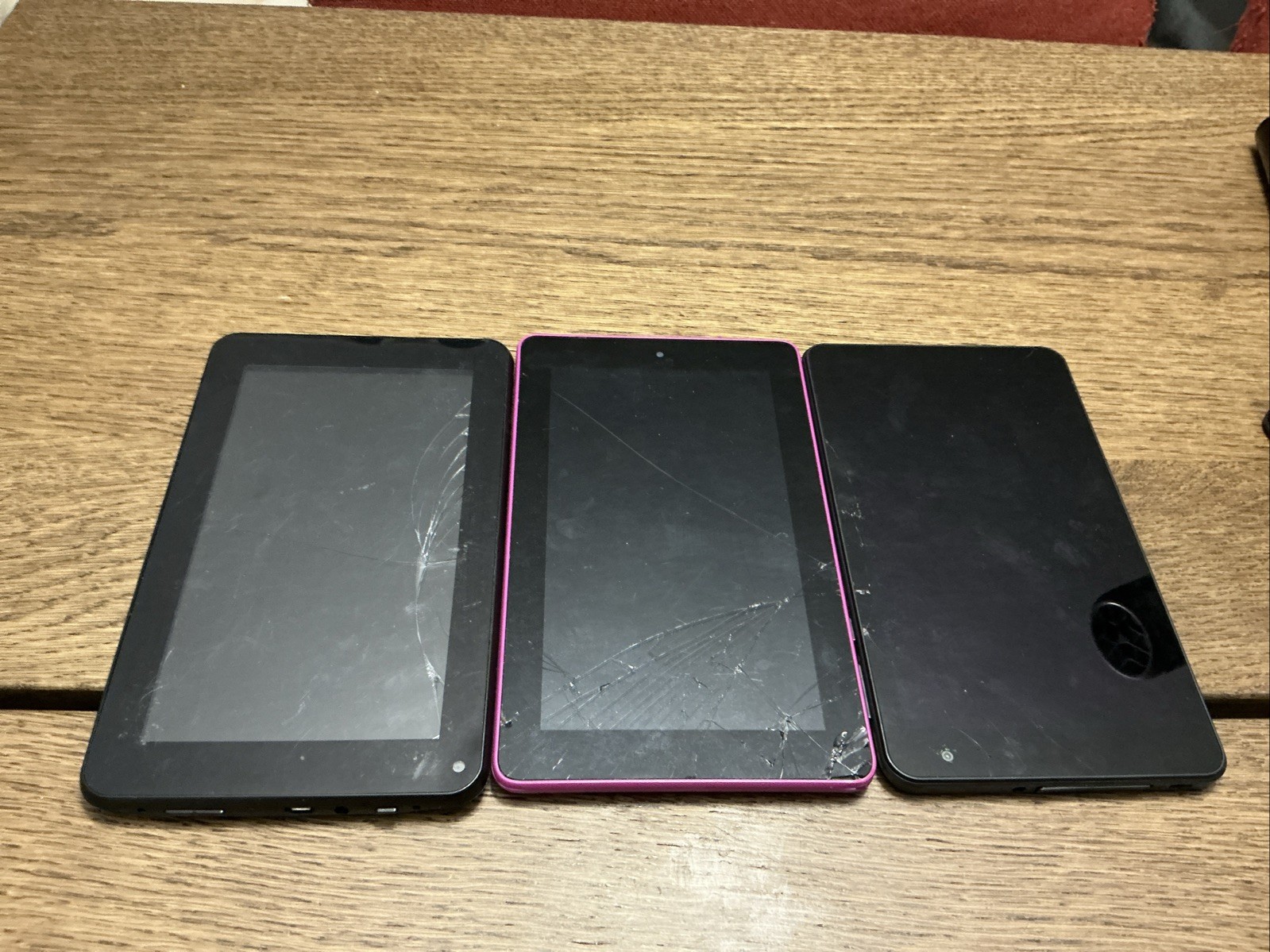 Lot Of 3 Broken 7 Inch Tablets For Parts - Kindle Fire-2 Others - READ