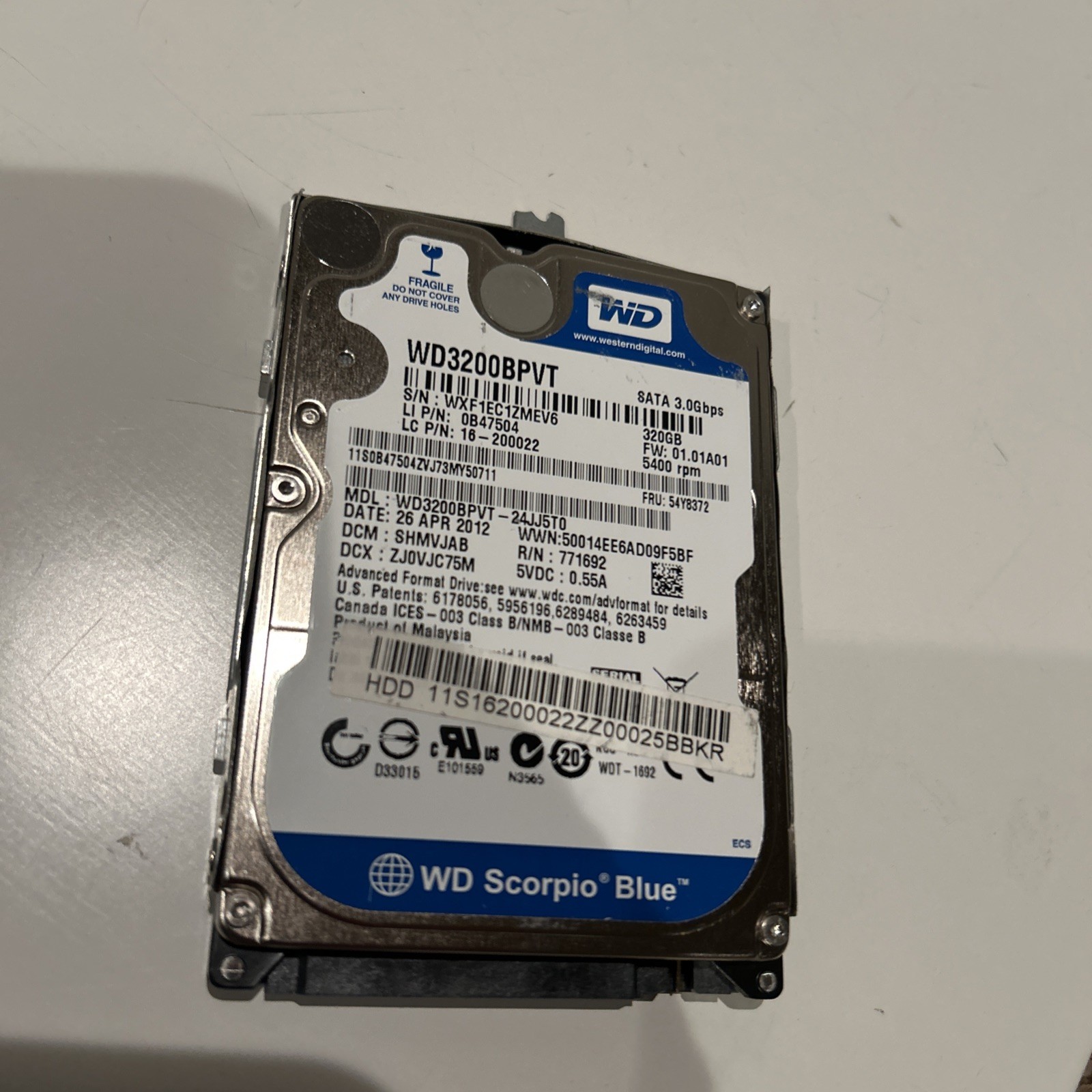 Western Digital Scorpio Blue 320GB Internal HDD. (WD3200BEVT)