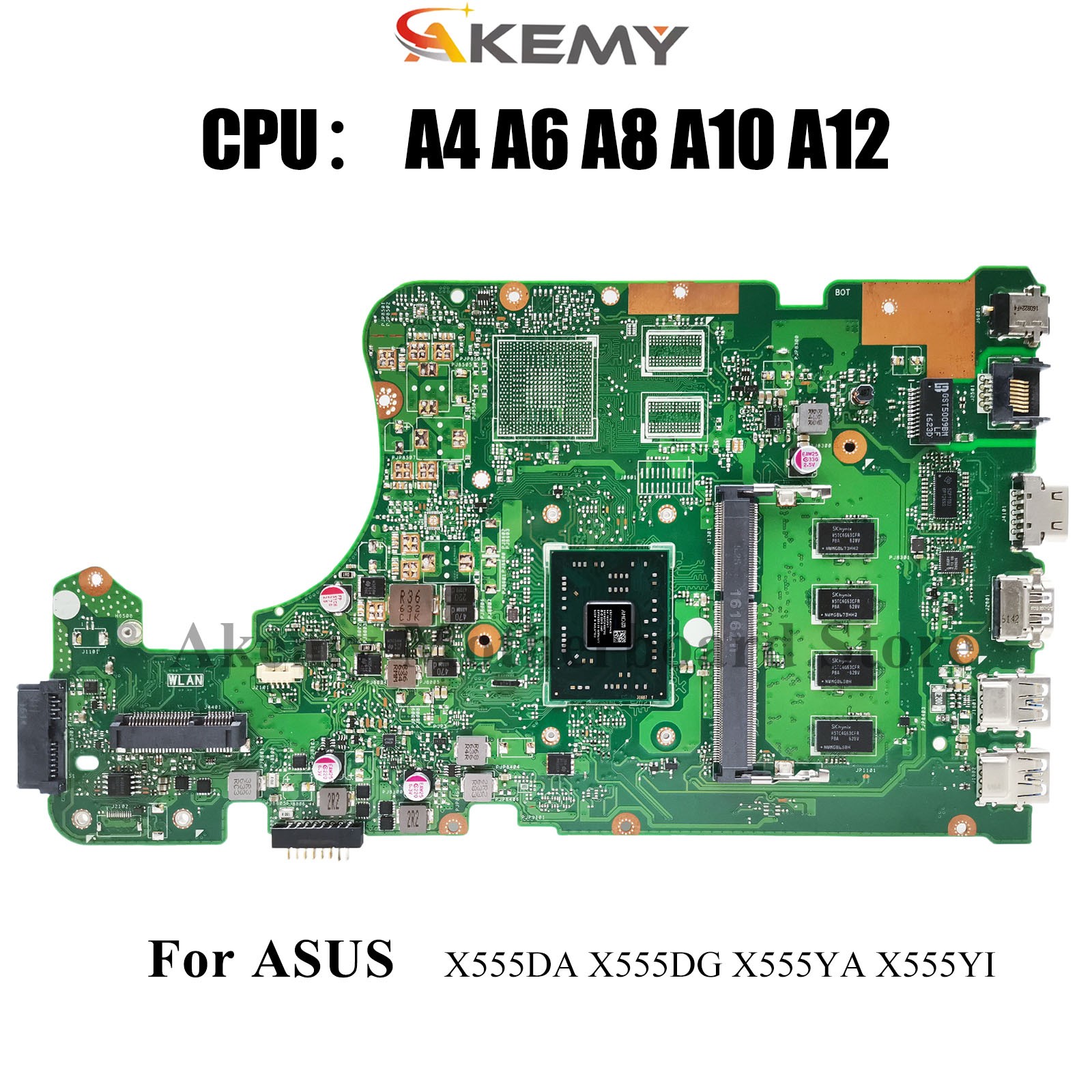 X555DA Laptop Motherboard For ASUS X555YI X555YA A555D X555DG Mainboard