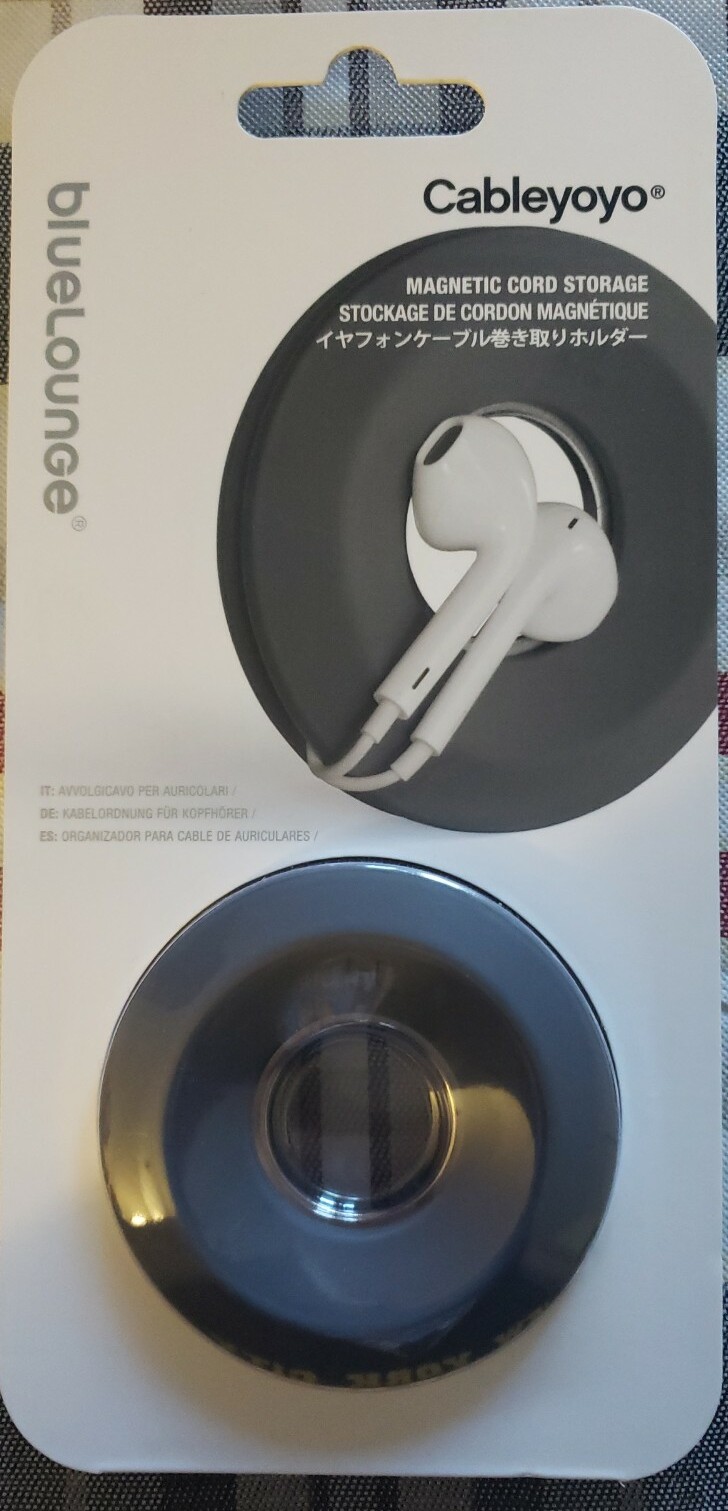 NEW Bluelounge Cableyoyo Earbud/Cable Management Soft Silicone Rubber Dark Grey 