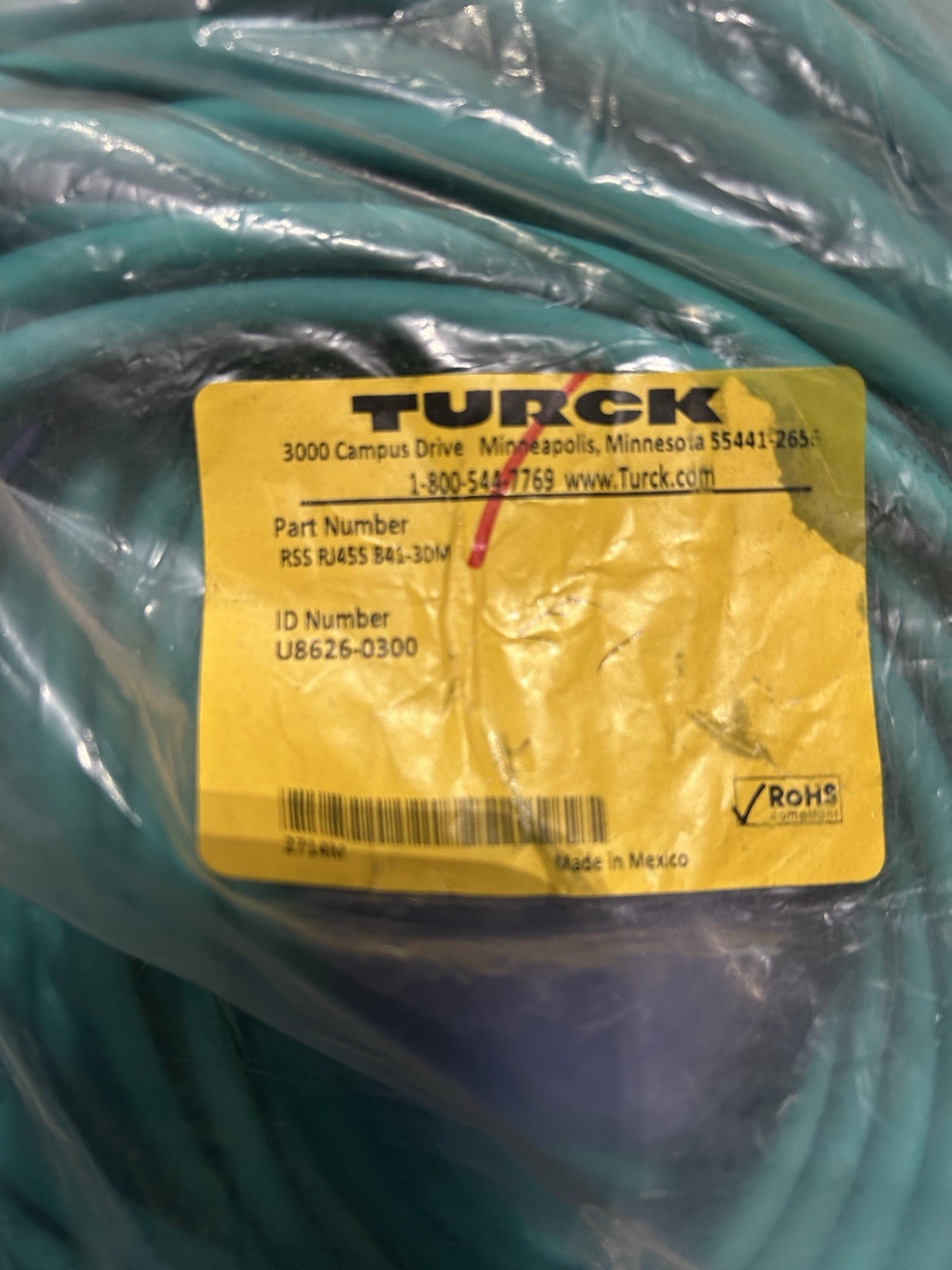 Turck Rss-rj45s 841-30m Ethernet Cable Brand New