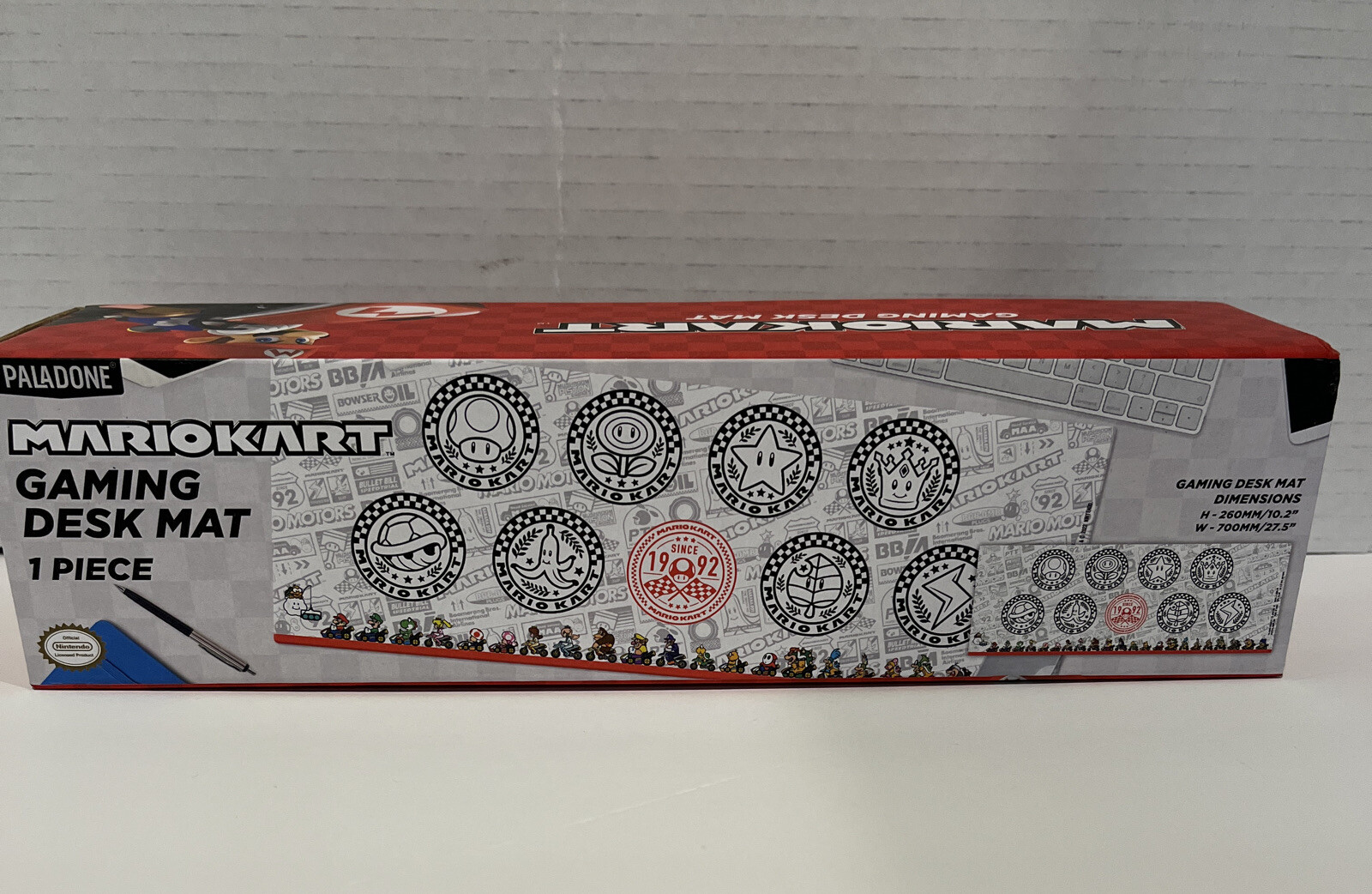 Mario Kart Collectible Gaming Desk Mat 10.2"x27.5" Licensed Paladone  NIB