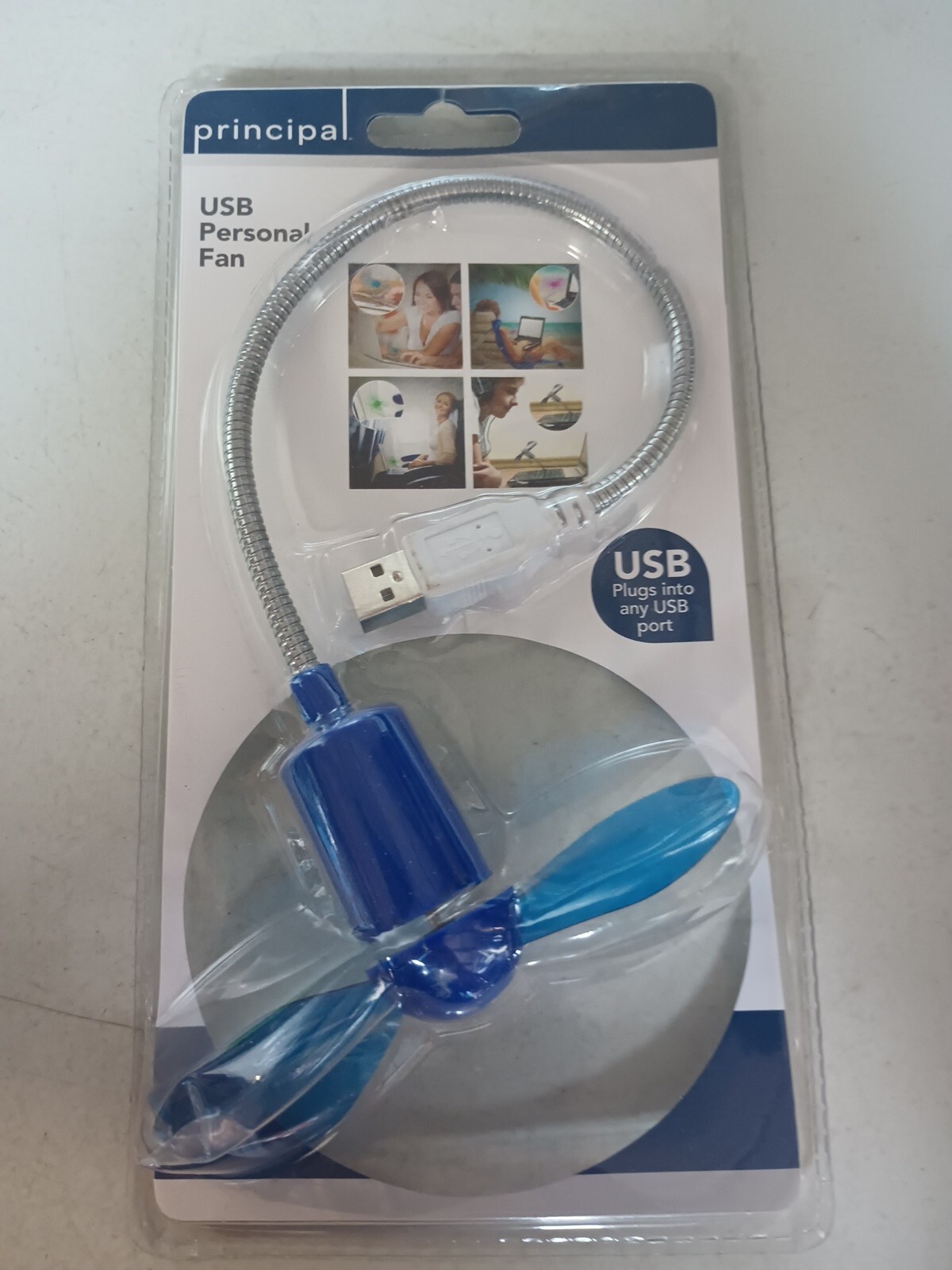 Dark Blue USB Personal Flexible Mini Cooling Fan by Principal  USB 1.1/2.0 NEW