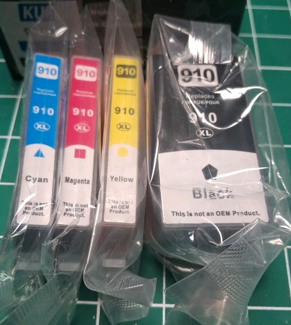 KUF 910XL High Yield Ink Cartridge 4-Pack Black Cyan Magenta Yellow