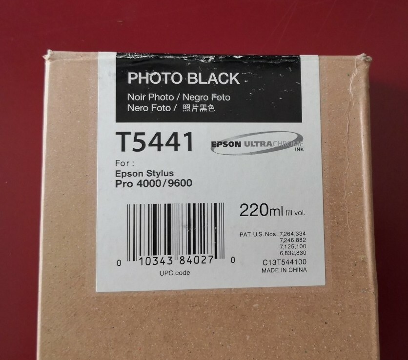 11/2013 New In Box Epson Genuine 220ml Ink T5441 Photo Black Stylus 4000/9600
