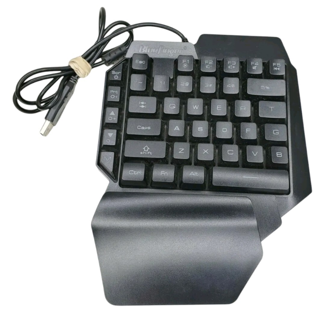 BlueFinger USB RGB One Hand Mechanical Gaming Keyboard Click Clack Works Great