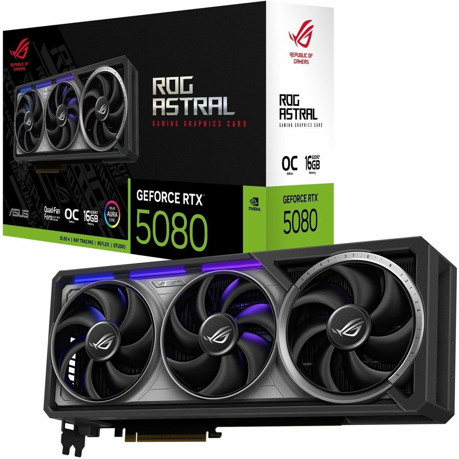 ASUS ROG-ASTRAL-RTX5080-O16G-GAMING RTX5080 16GB GDDR7 PCIe 5.0 GPU Graphic Card