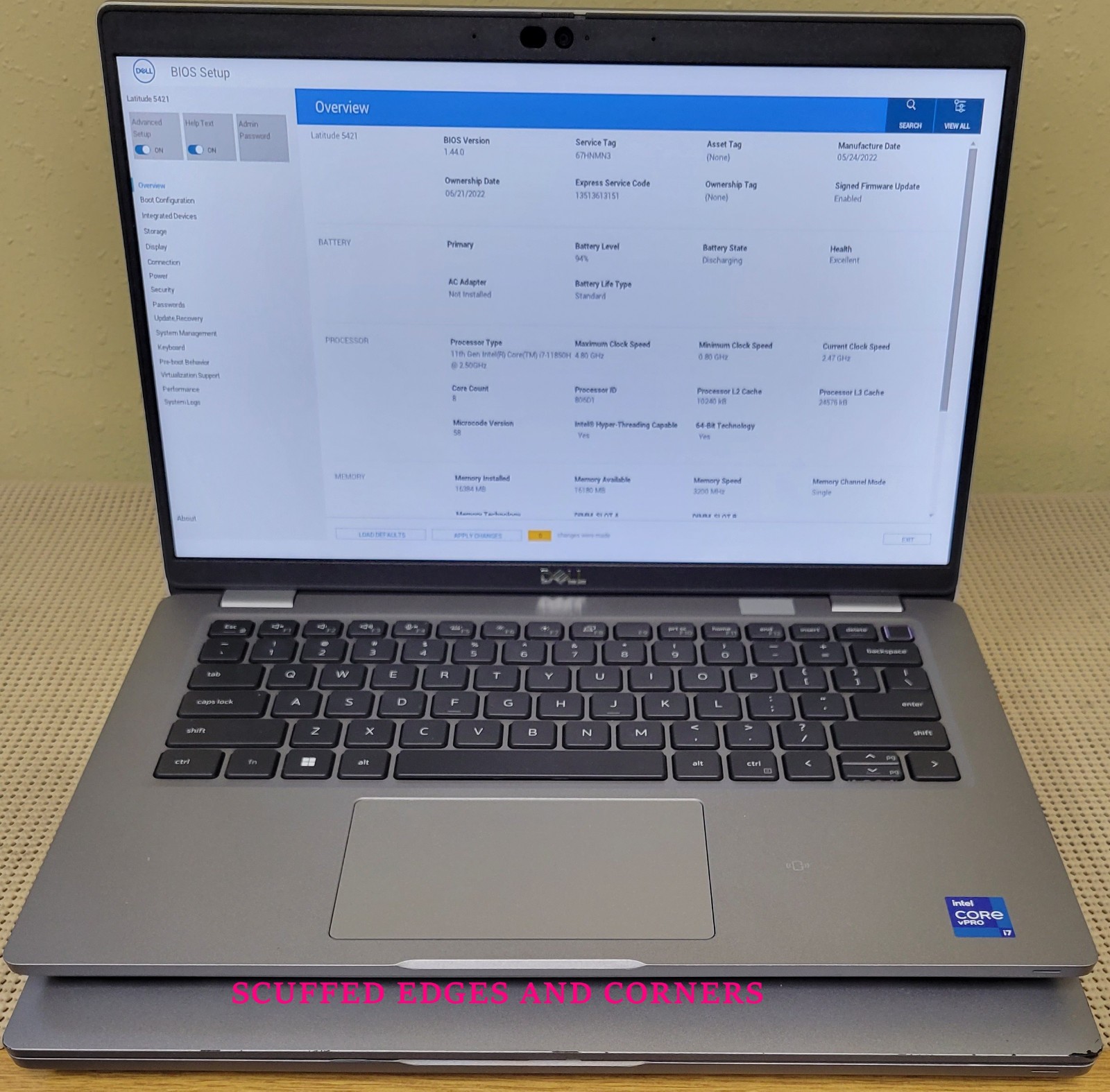 (Lot of 2) Dell Latitude 5421 i7-11850H 2.5GHz 16GB DDR4 No OS/SSD/HDD *B GRADE*