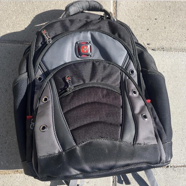 SwissGear Laptop Backpack Black/Gray/Red Nylon Padded Partitions