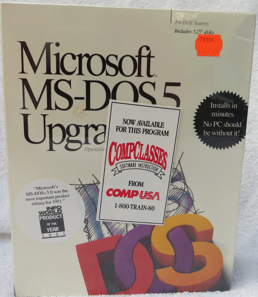 Microsoft MS Dos 5 Upgrade PC System Software NEW Factory Sealed 5.25 Disks 1991