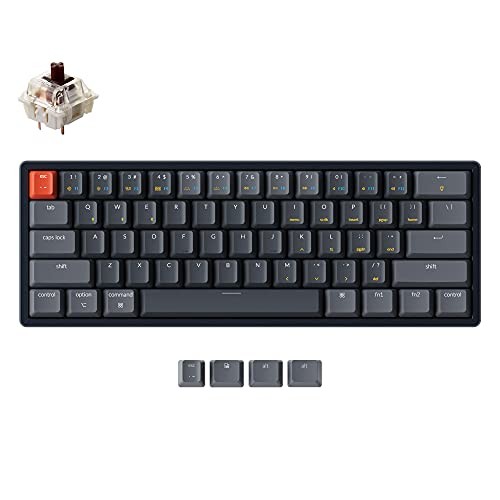 KEYCHRON K12 WIRELESS MECHANICAL KEYBOARD SWITCHES - BLACK/GRAY - Scratch & Dent