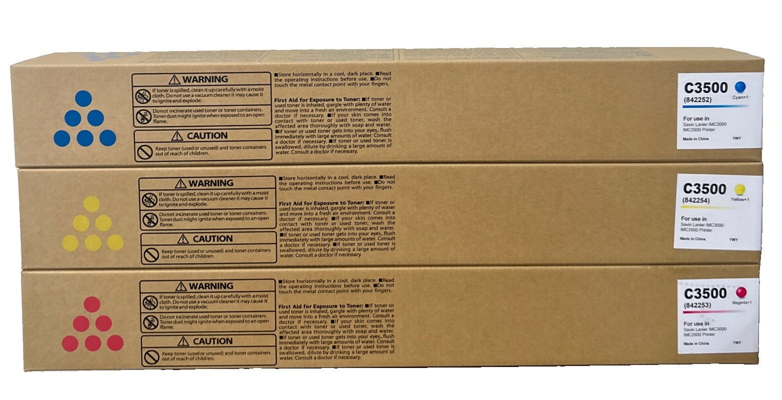 C3500 Toner Set Cyan Magenta Yellow for Ricoh Lanier Savin IM C3000 C3500