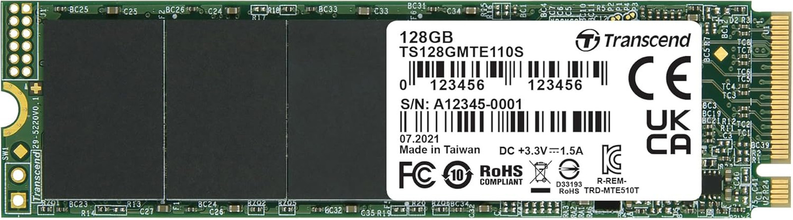 MTE110 128GB M.2 2280 SSD, up to 1,500 Mb/S, Compatible W/Ultrabook/Laptop/Pc/De
