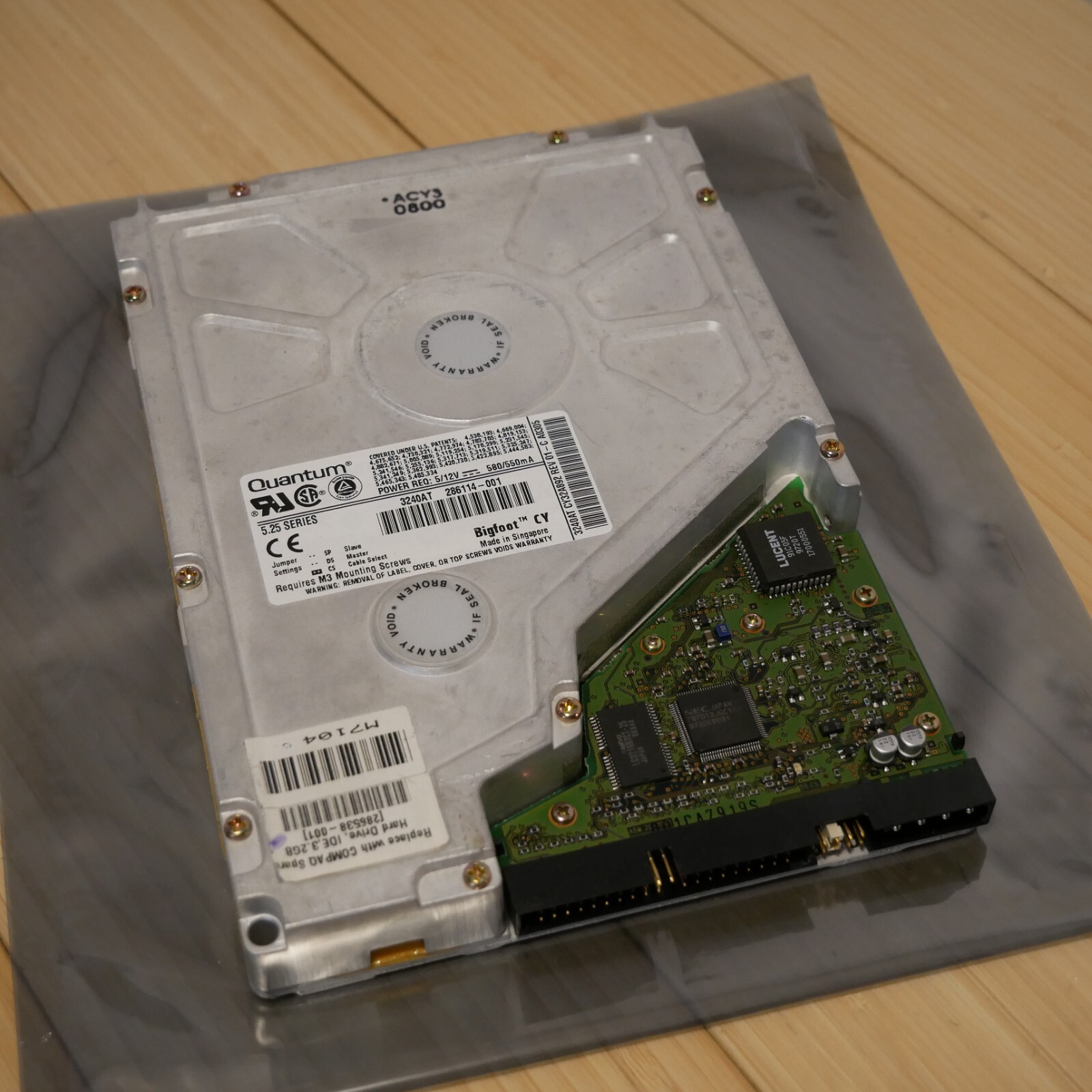 Vintage Quantum Fireball ST 3.2 Gig 3240AT Hard Drive 5.25 inch - Tested 12