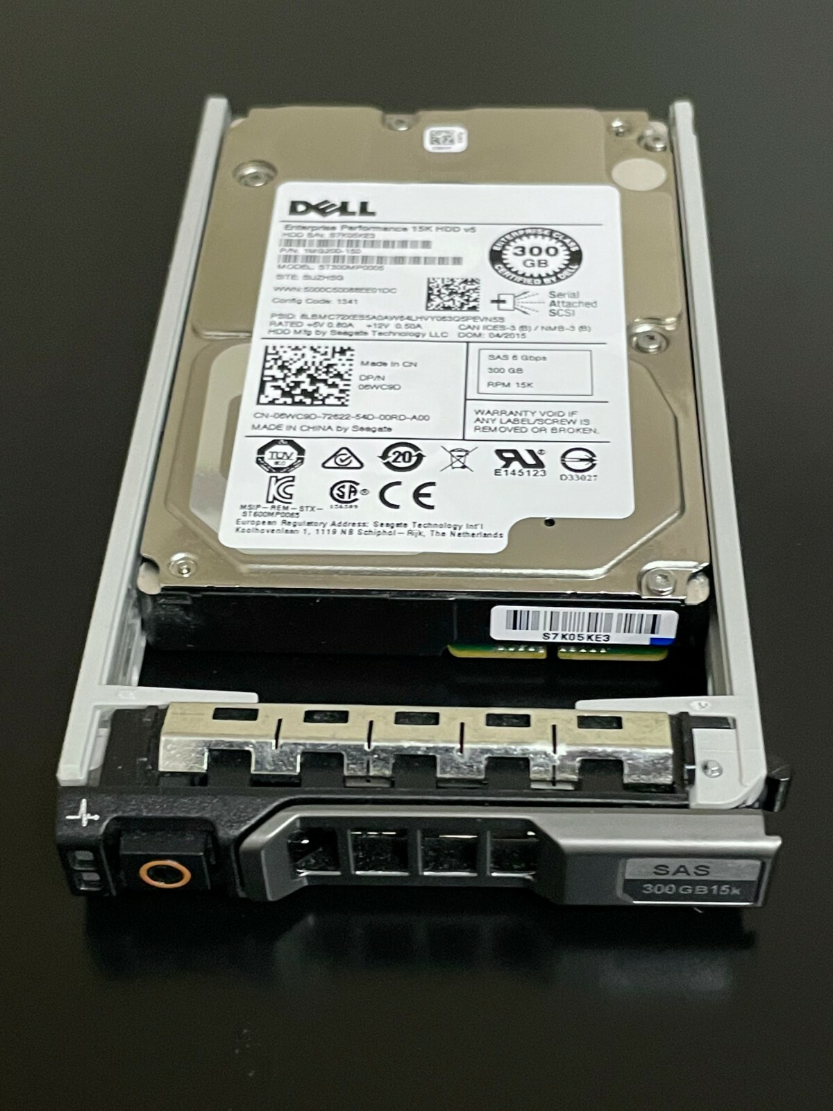 6WC9D FOR Dell ST300MP0005 300GB 15K RPM 12Gbps 2.5"SAS SERVER HDD HardDrive