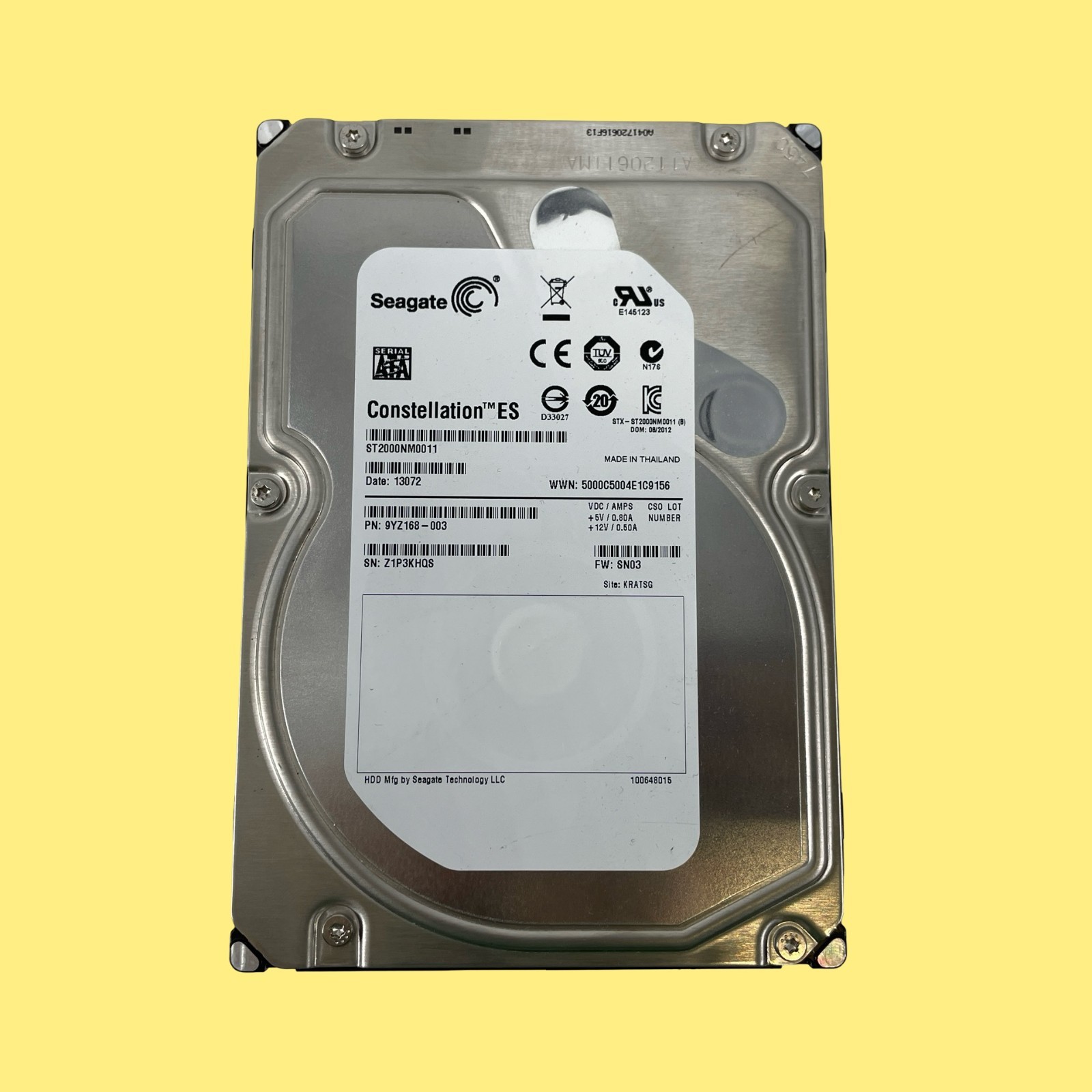 FOR PARTS Seagate Constellation ES ST2000NM0011 2TB 7200RPM 64MB 3.5" #5922 z65