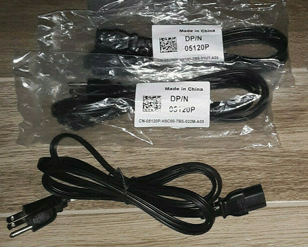ONE NEW Genuine DELL Flat Profile Power Cord 05120P 6' NEMA 5-15P C13 10A 120VAC