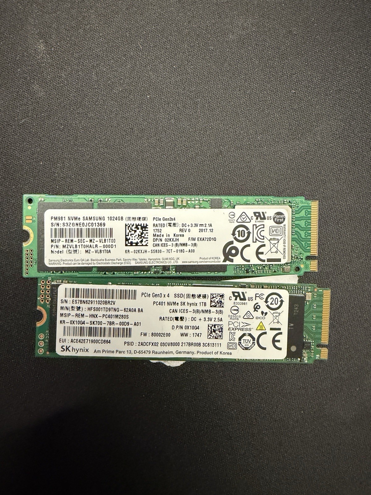 Lot Of 2 1TB M2 NVMe - Both 99% Health