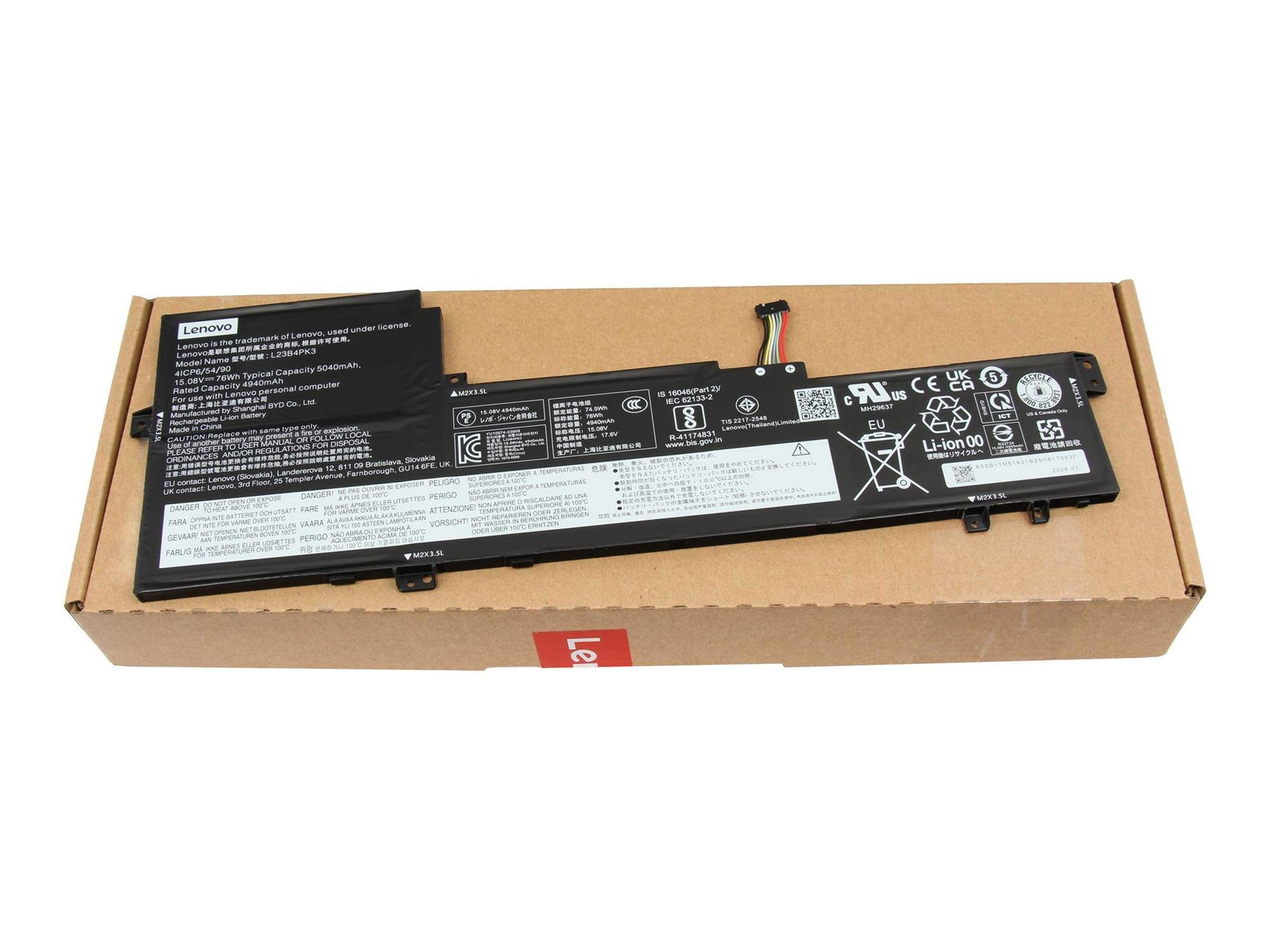 Lenovo L23B4PK3 Battery 76Wh Genuine 5,040mAh ~D~