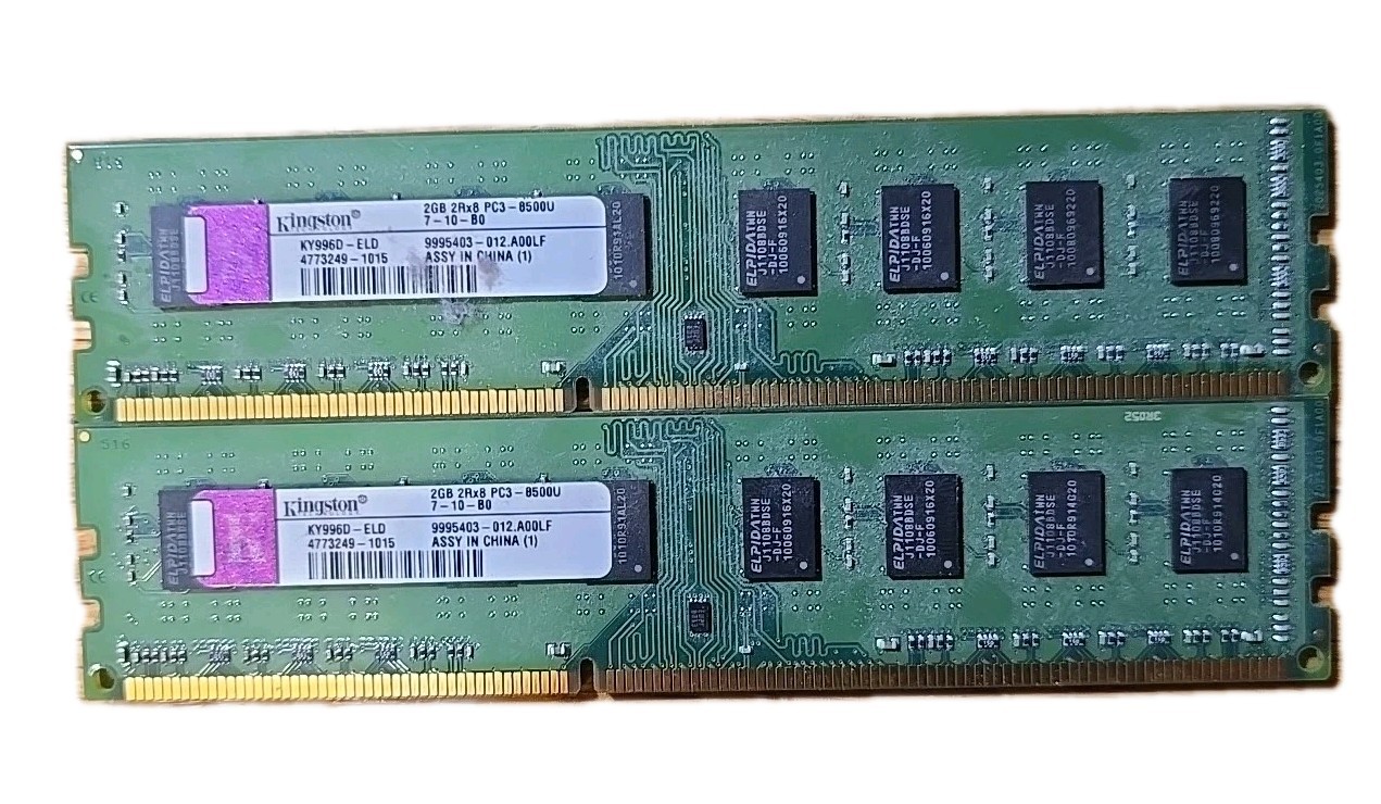 Kingston KVR1066D3N7K2/4G 4GB Kit 2x2GB DDR3 1066 PC3-8500 Desktop RAM