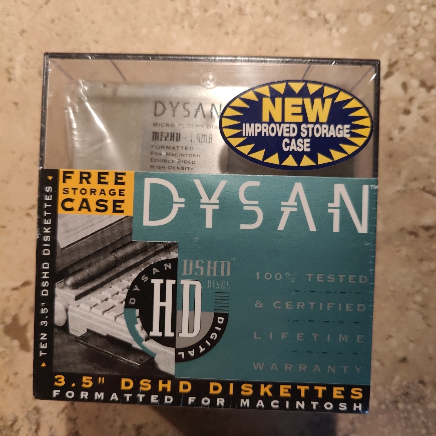 DYSAN 10 pack 3.5" DSHD Diskettes MF2HD 1.4mb formatted for Macintosh