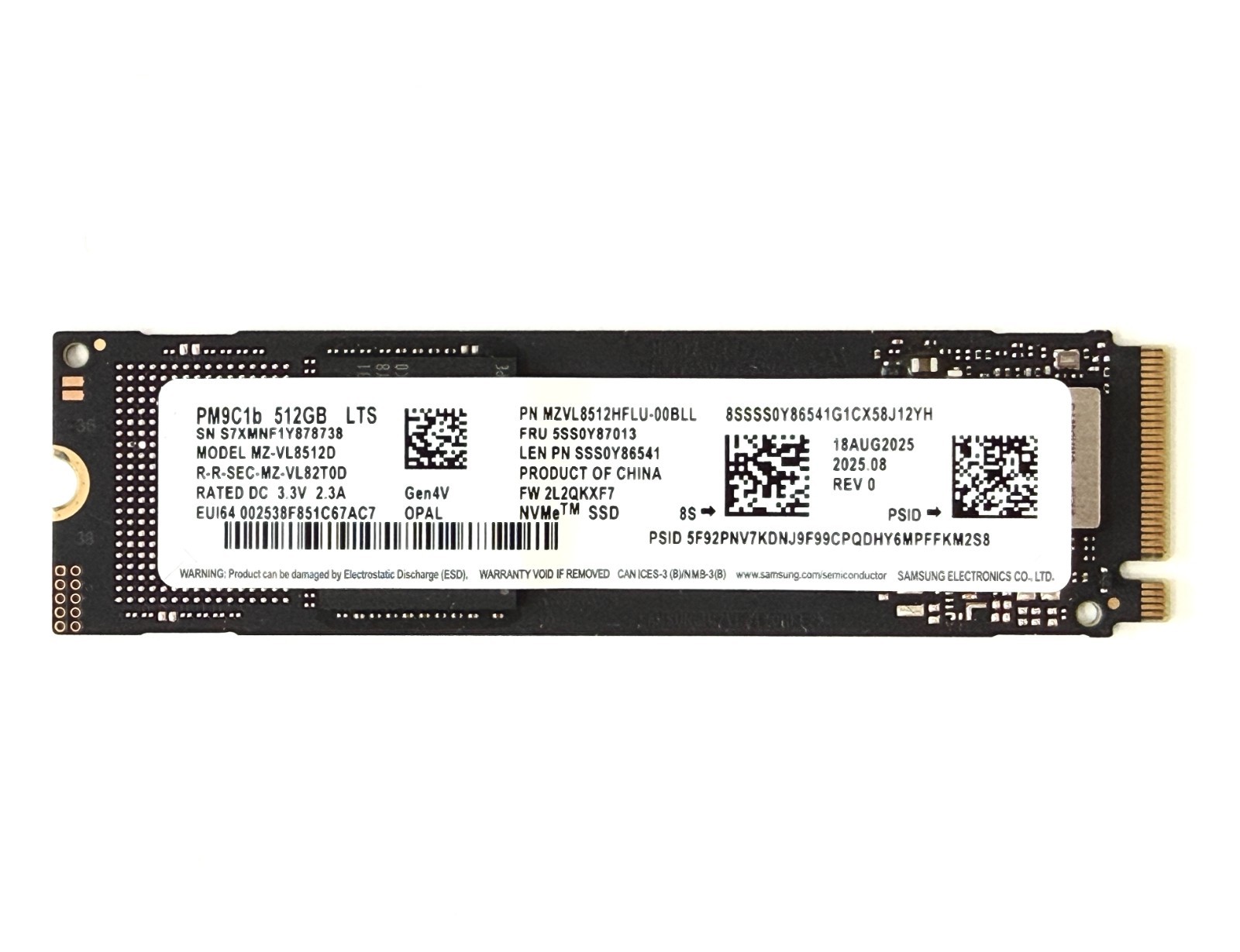 Samsung PM9C1b 512GB SSD M.2 2280 Gen4x4 NVMe Solid State Drive (00BLL)