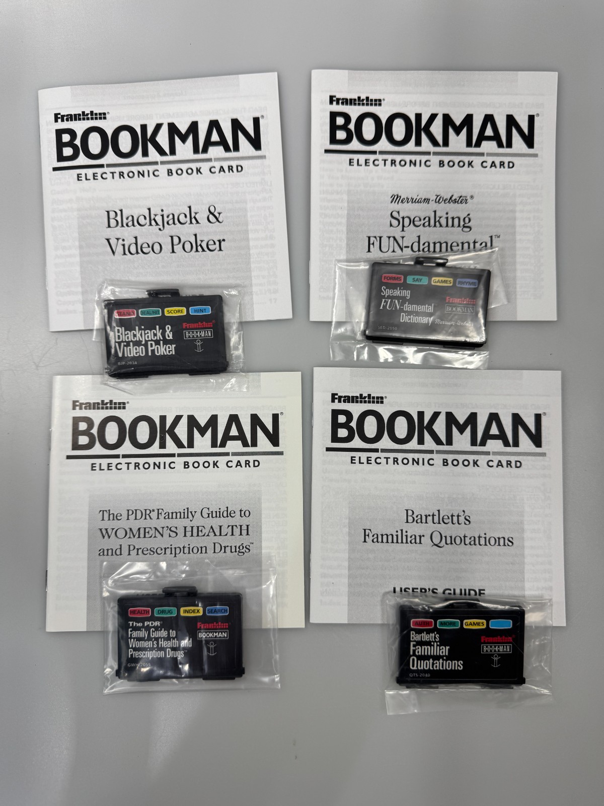 Franklin Bookman Cartridges Qty 4 - Blackjack & Video Poker, plus 3 others