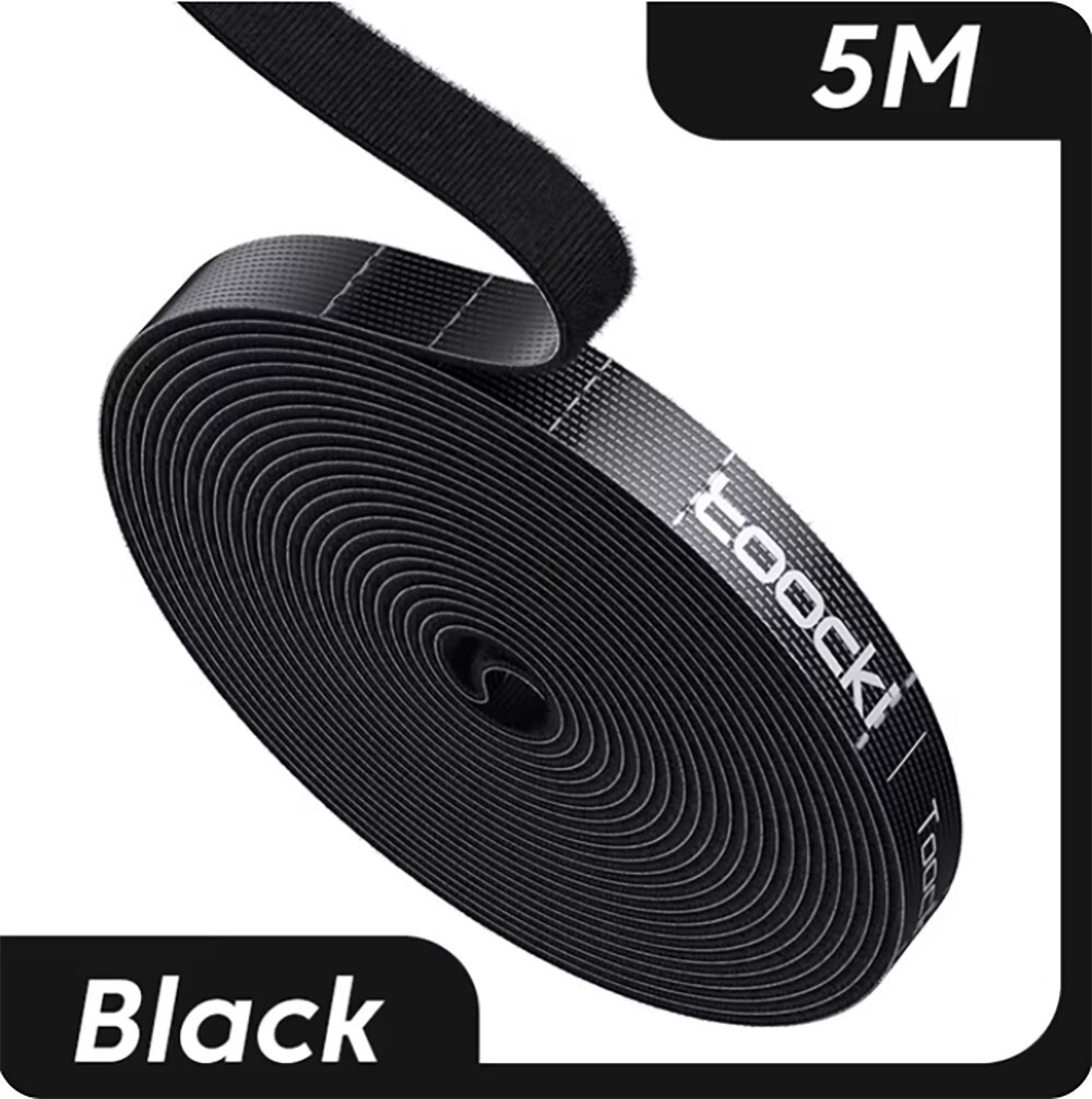 Toocki Hook and Loop Tape Straps Cable Organizer - Tearable - 16.40 ft (5m)