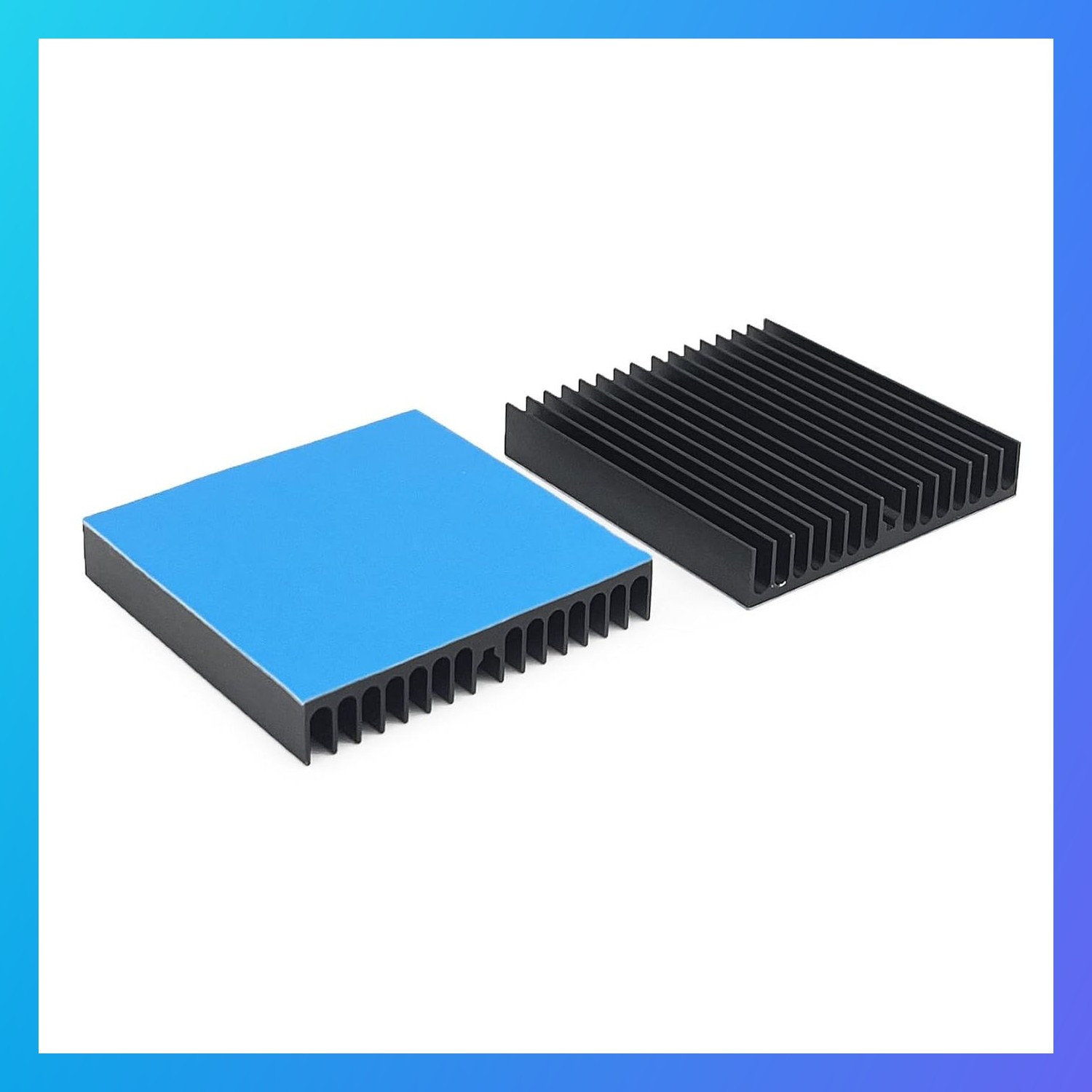 Heatsink Kit 2 Pcs 60x60x10 mm Square Cooler Aluminum Heat Sink Set with Adhesiv