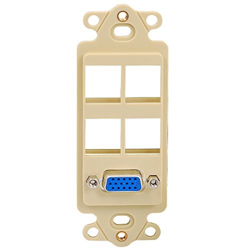 ICC Decorex Insert with VGA Connector and 4 Ports for HD Style, Ivory