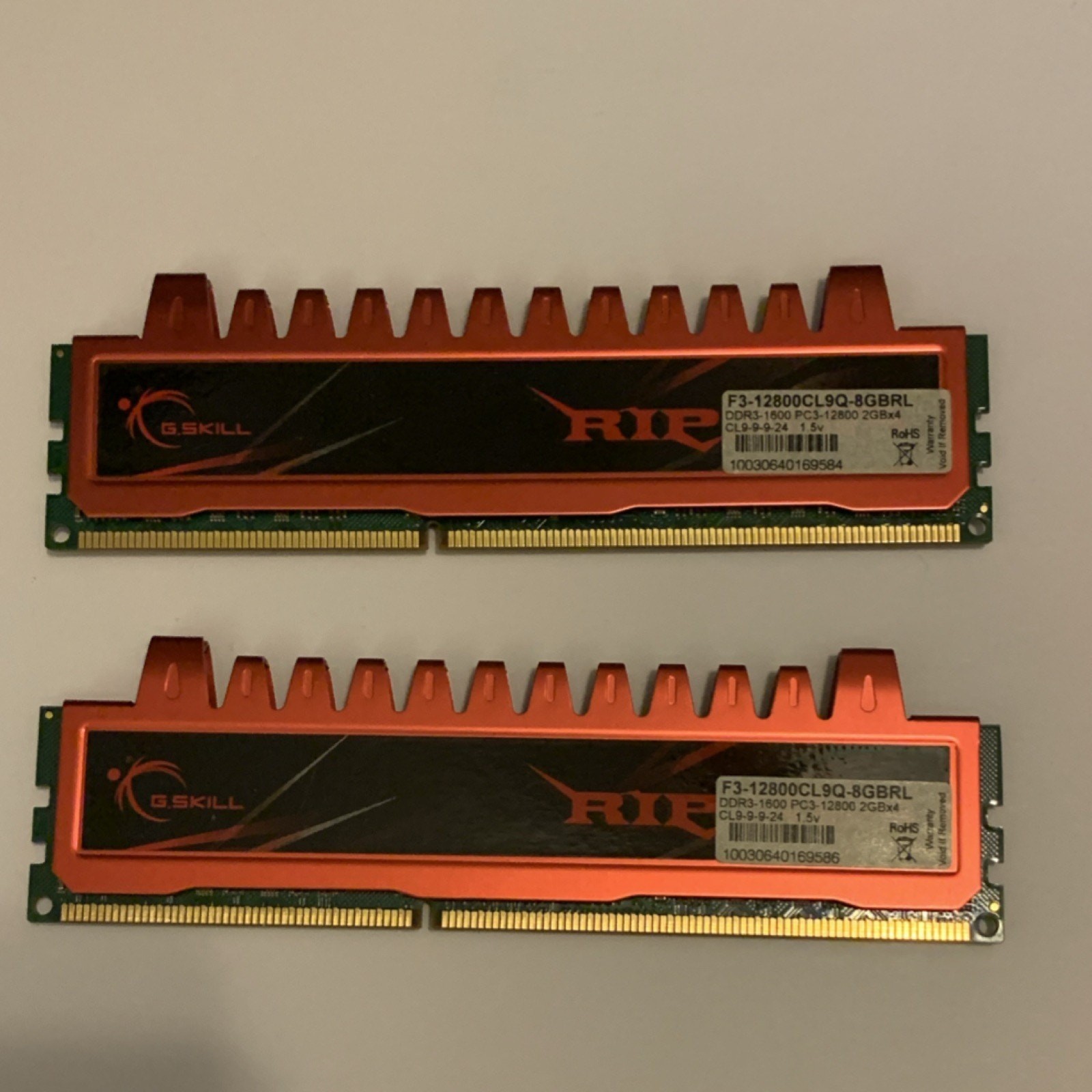 G.SKILL Ripjaws DDR3-1600 PC3-12800 6gb (3x2gb) DIMM RAM F3-12800CL9Q-8GBRL