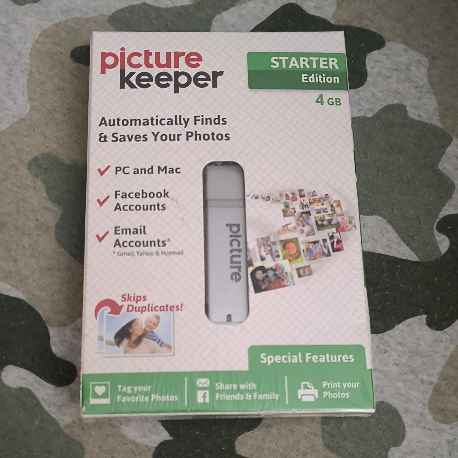 Picture Keeper Starter Edition 4GB White USB Flash Drive PC/Mac, Skips Duplicat…