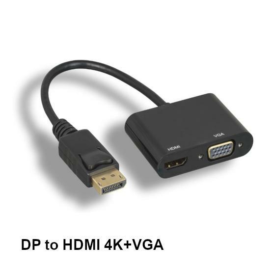 Kentek Displayport 1.2 to 4K HDMI/VGA HD15 Combo Passive Adapter for HDTV PC Mac