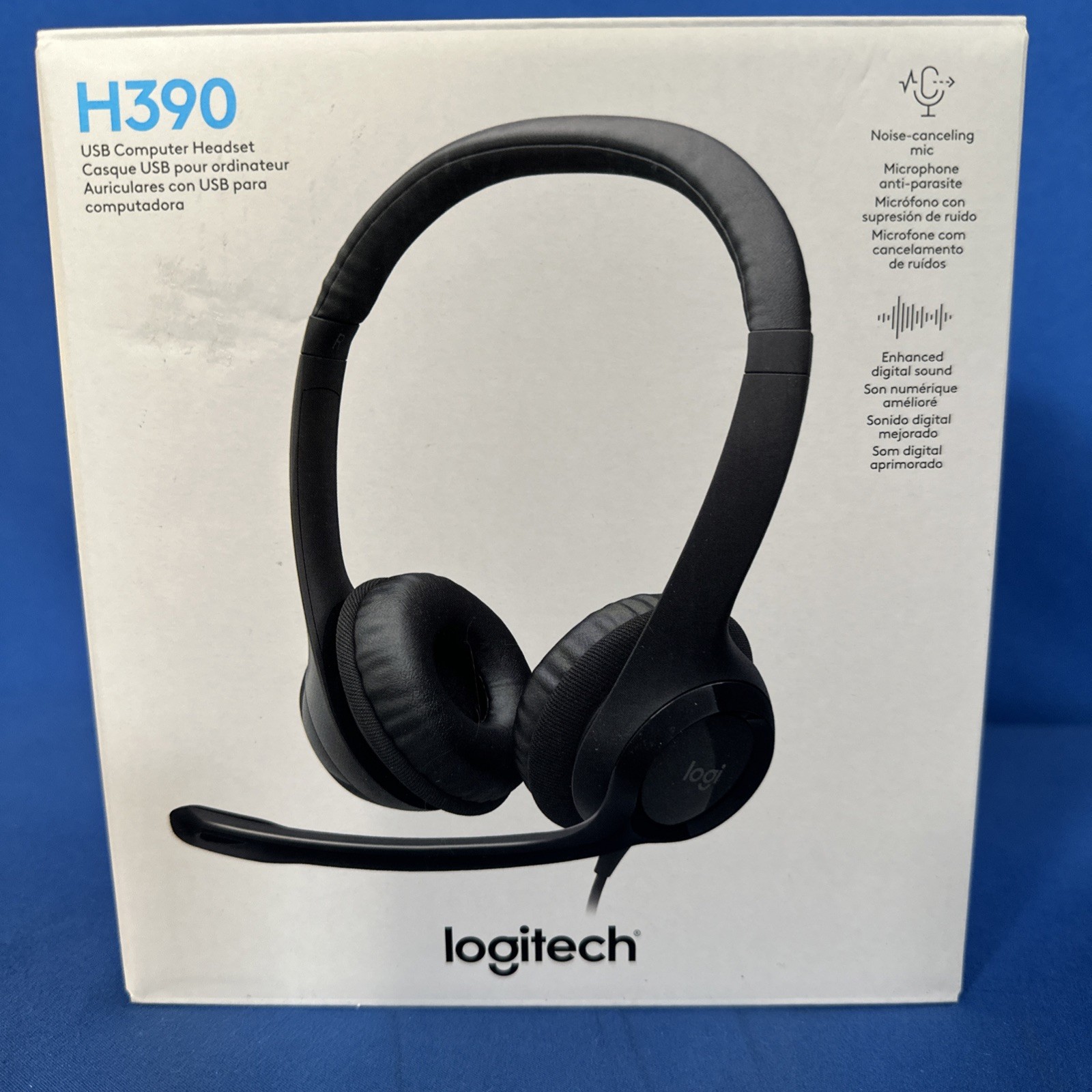 Logitech H390 USB Headsets w/Noise-Canceling Microphones USB Computer Headset